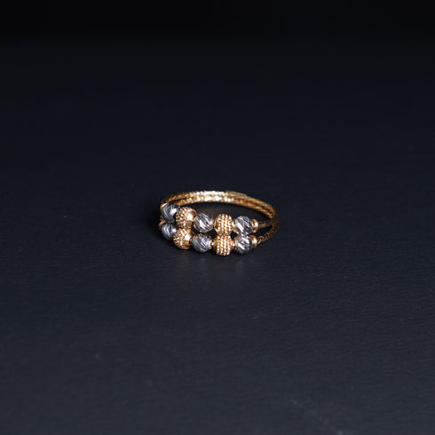 22 Carat Gold Bicolor Beaded Ring The Sparkling 2.8g by Mahita Collections